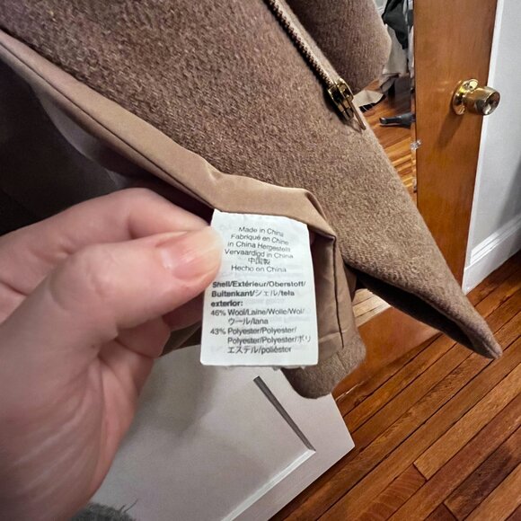 J. Crew Mercantile Camel Wool Blend Coat Size 8 - Picture 3 of 4